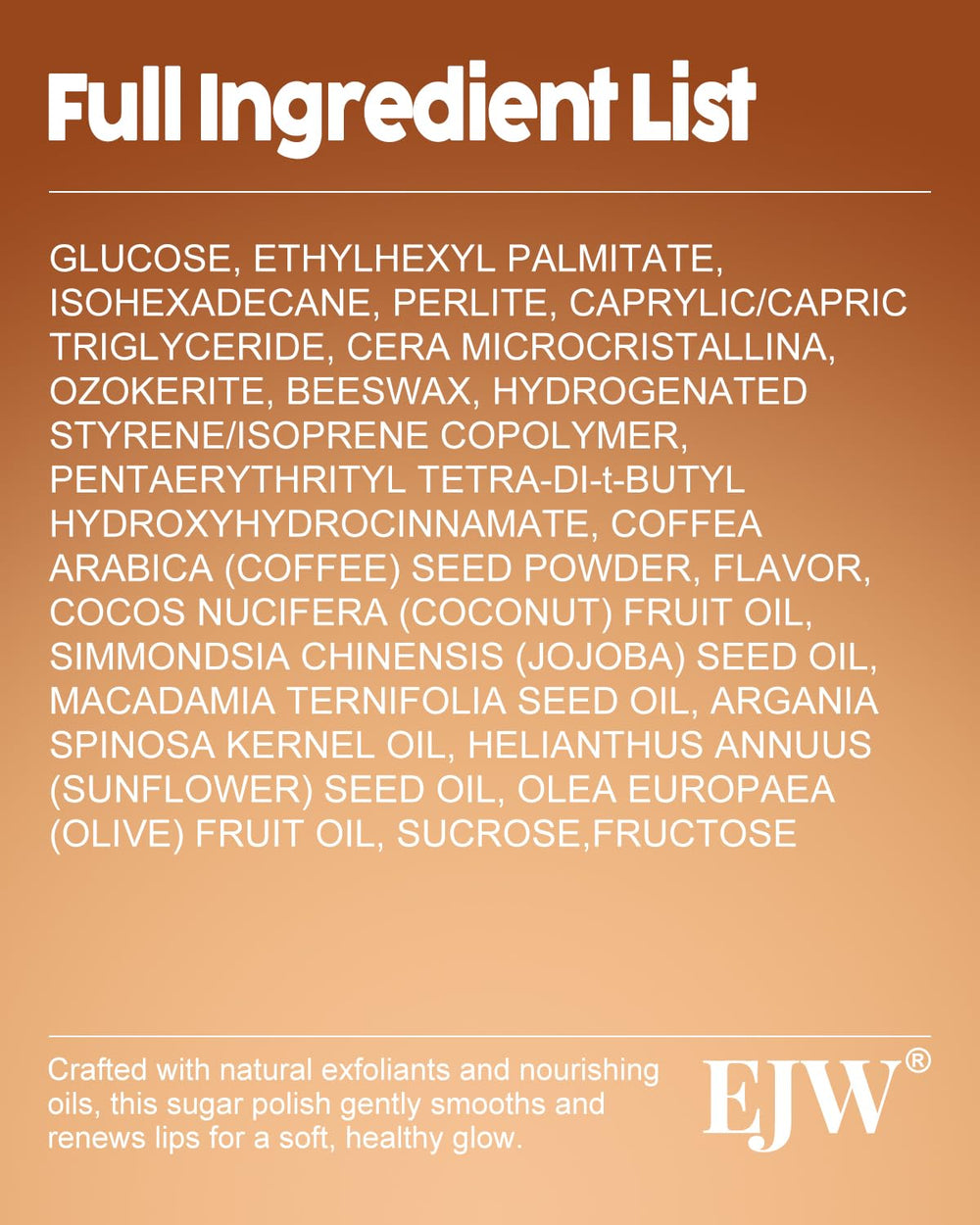 EJW lip care routine with this scrub for a soft, plump-looking pout.
