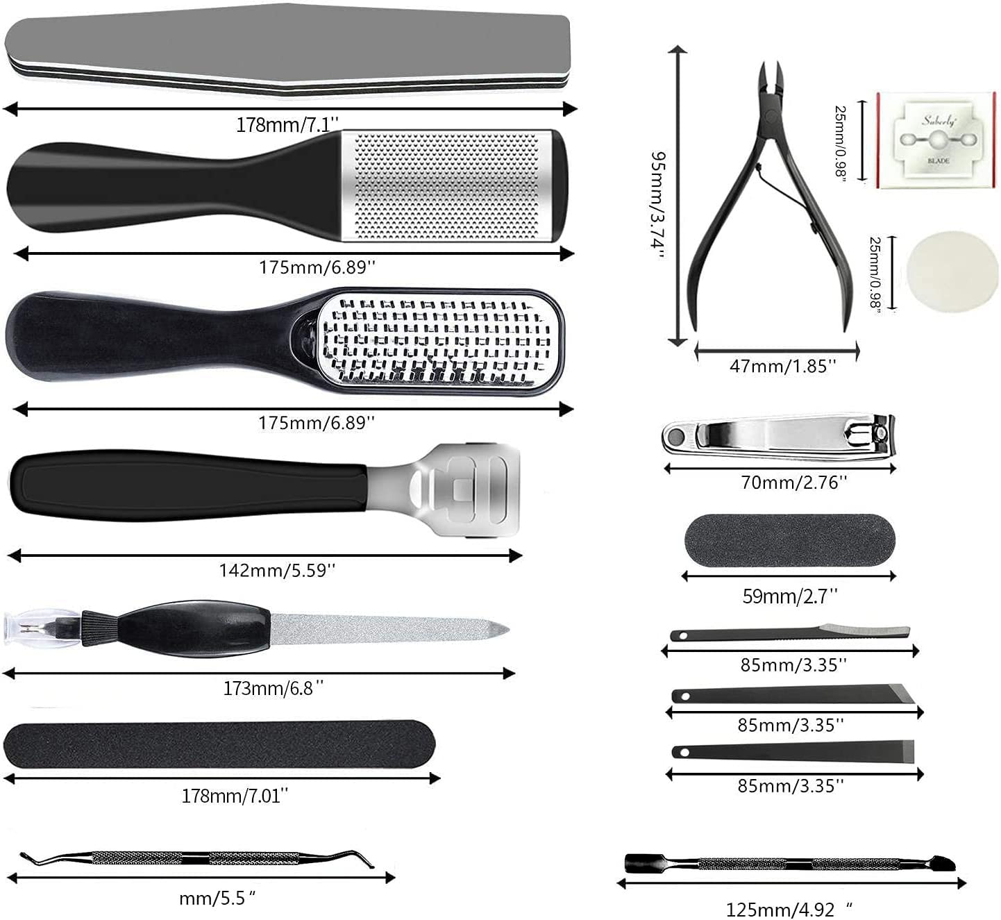 EKOCSIO 36-in-1 pedicure kit foot file for salon-like smoothness at home