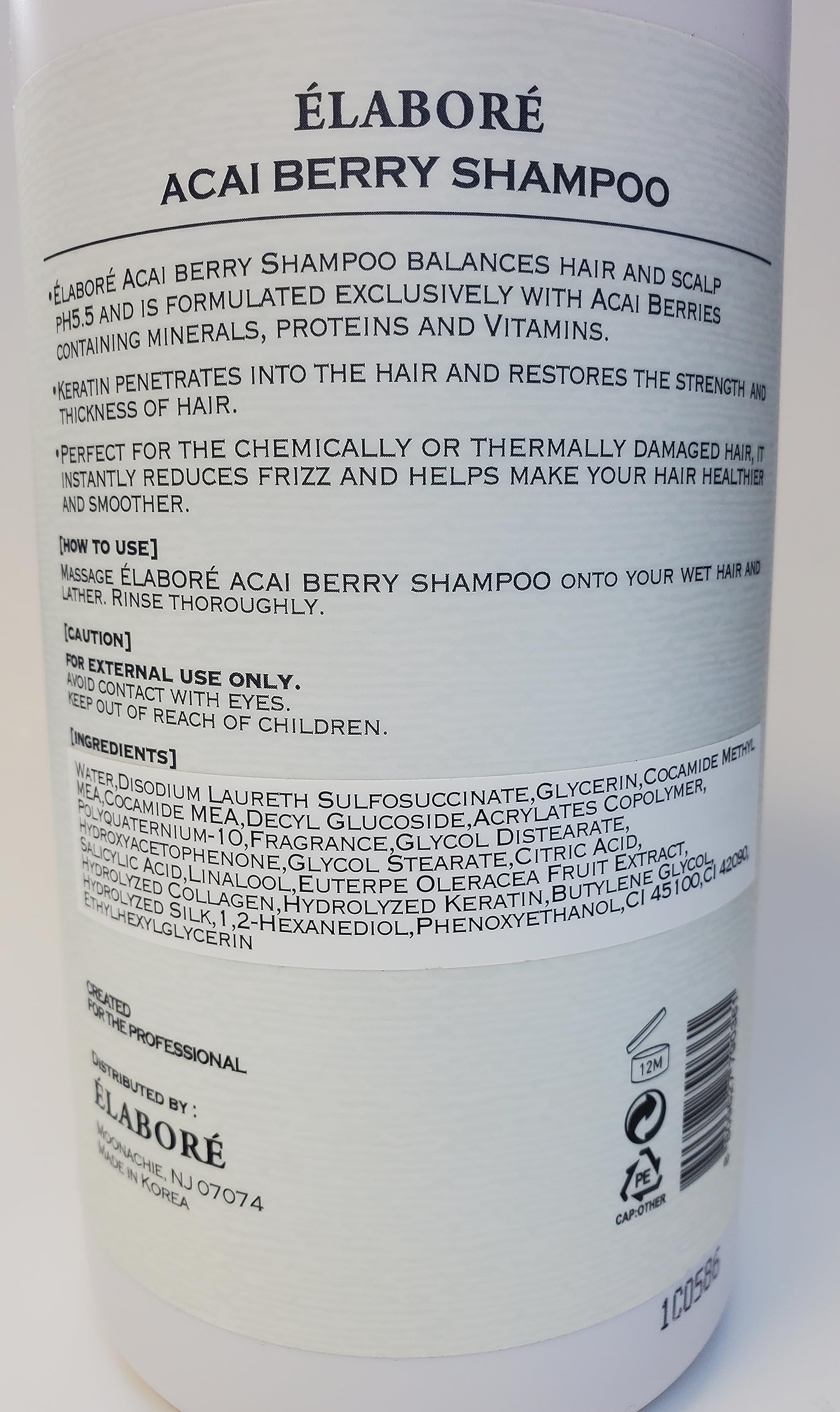 Elabore Acai Berry Shampoing : ingrédients visibles et brillance potentielle