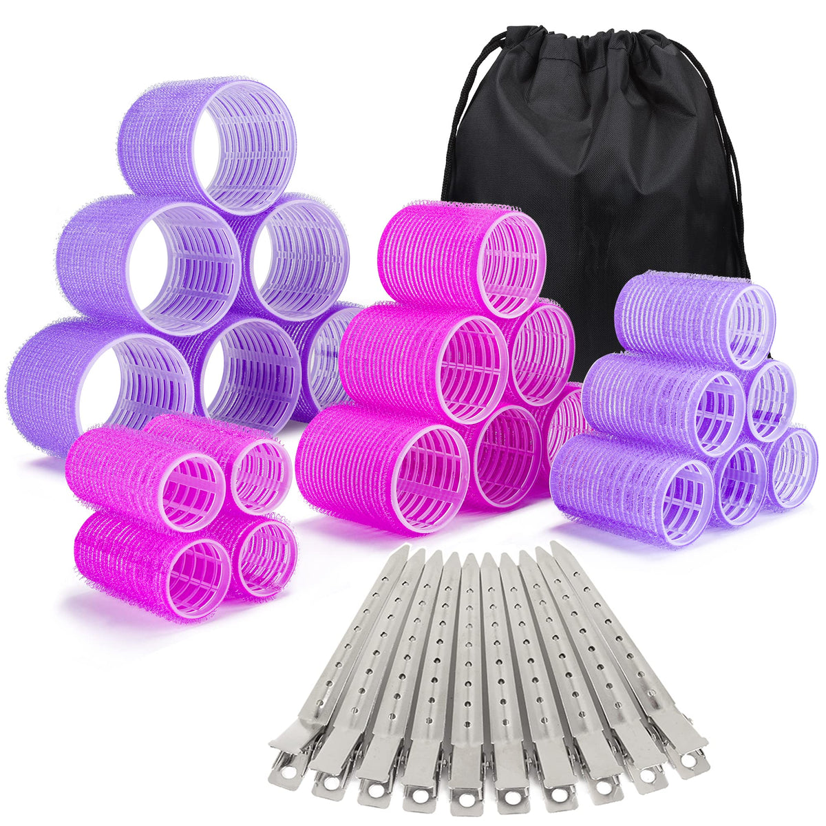 ELASO jumbo rollers for voluminous, heatless curls and dramatic texture.
