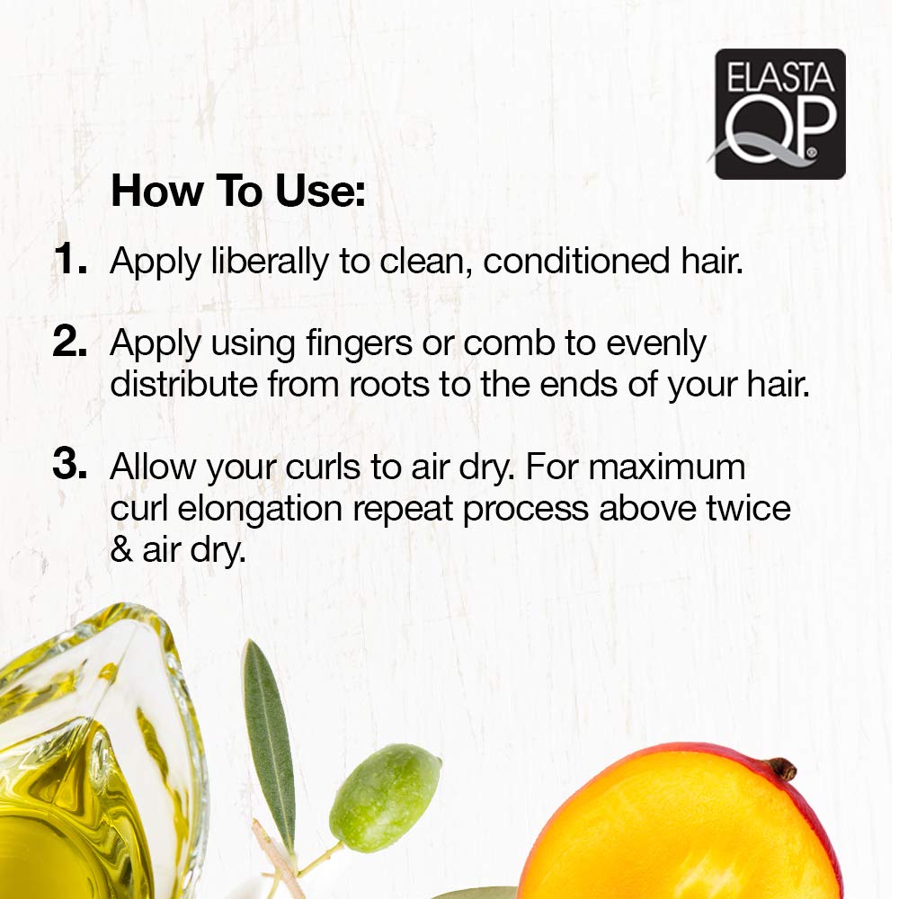 Elasta QP glaze ingredients: olive oil and mango butter for moisture
