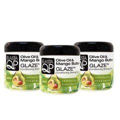 Elasta QP Olive Oil and Mango Butter Glaze bottle for smooth, hydrated curls