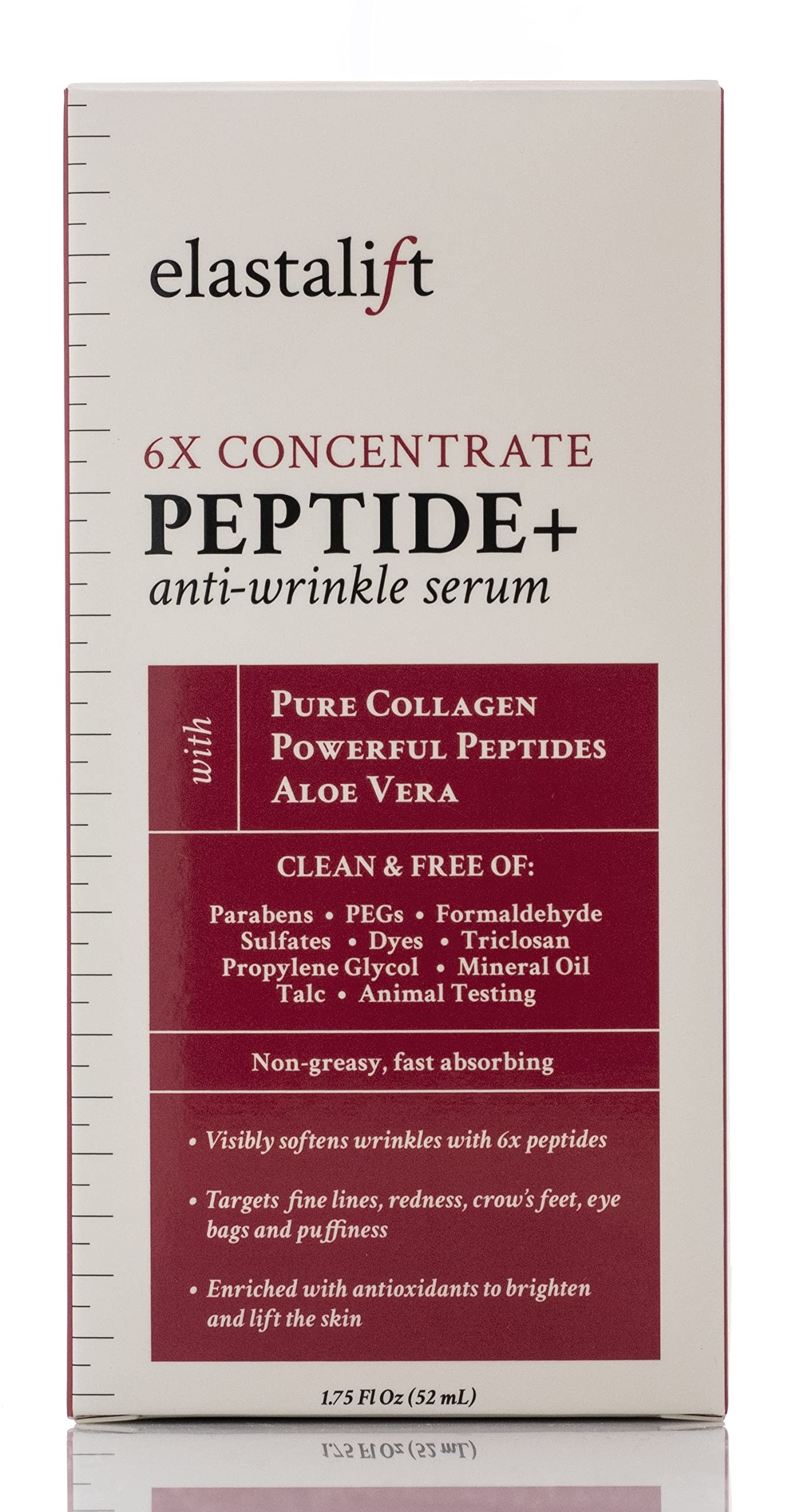 Elastalift antiaging serum packaging implies targeted care for lines