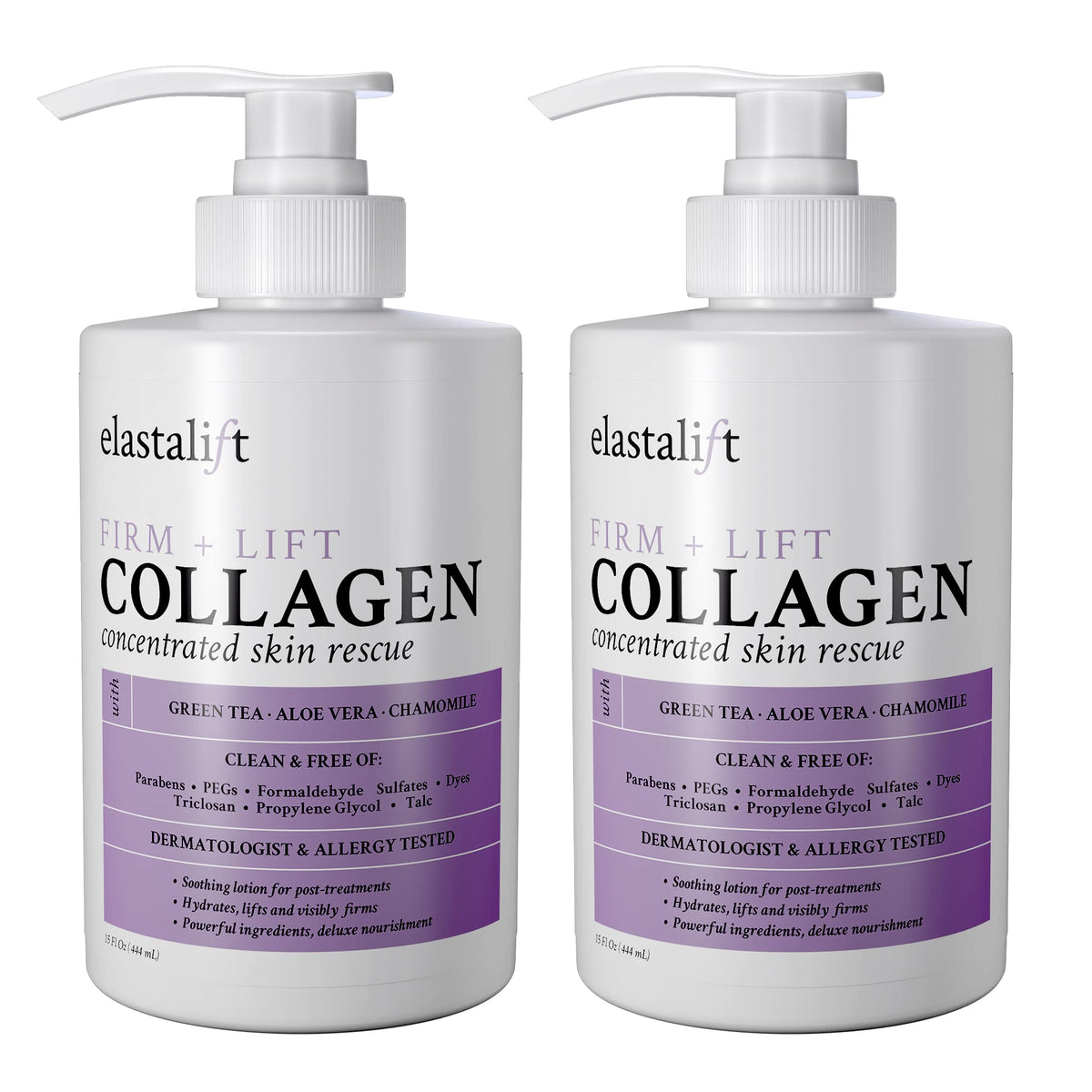 Elastalift Collagen Cream fragrance-free bottle demonstrates hydration for sensitive skin.