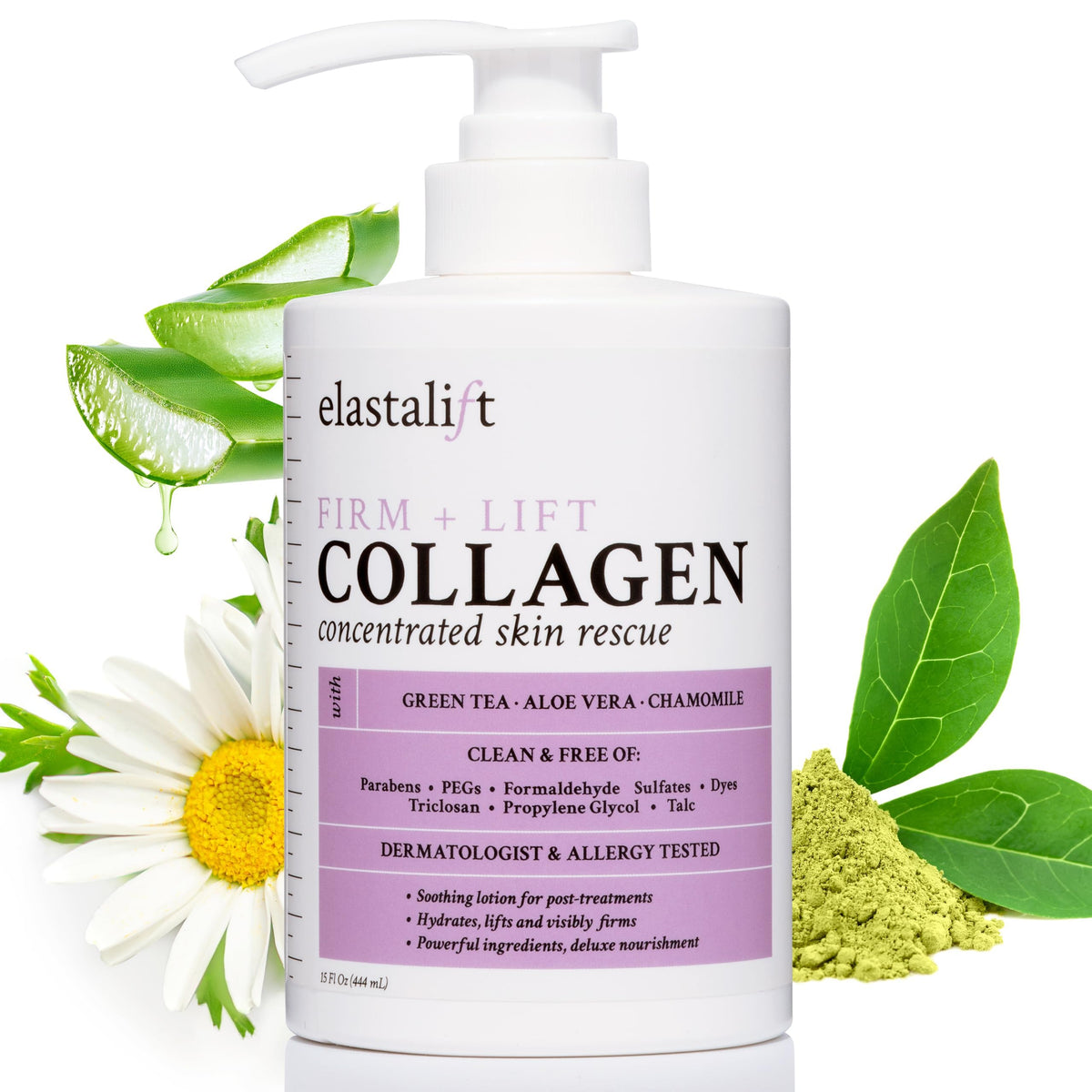 Elastalift Collagen Cream jar close-up shows creamy texture for hydrating skin.