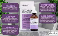 Elastalift collagen serum dropper dispense for precise, quick-absorb application.