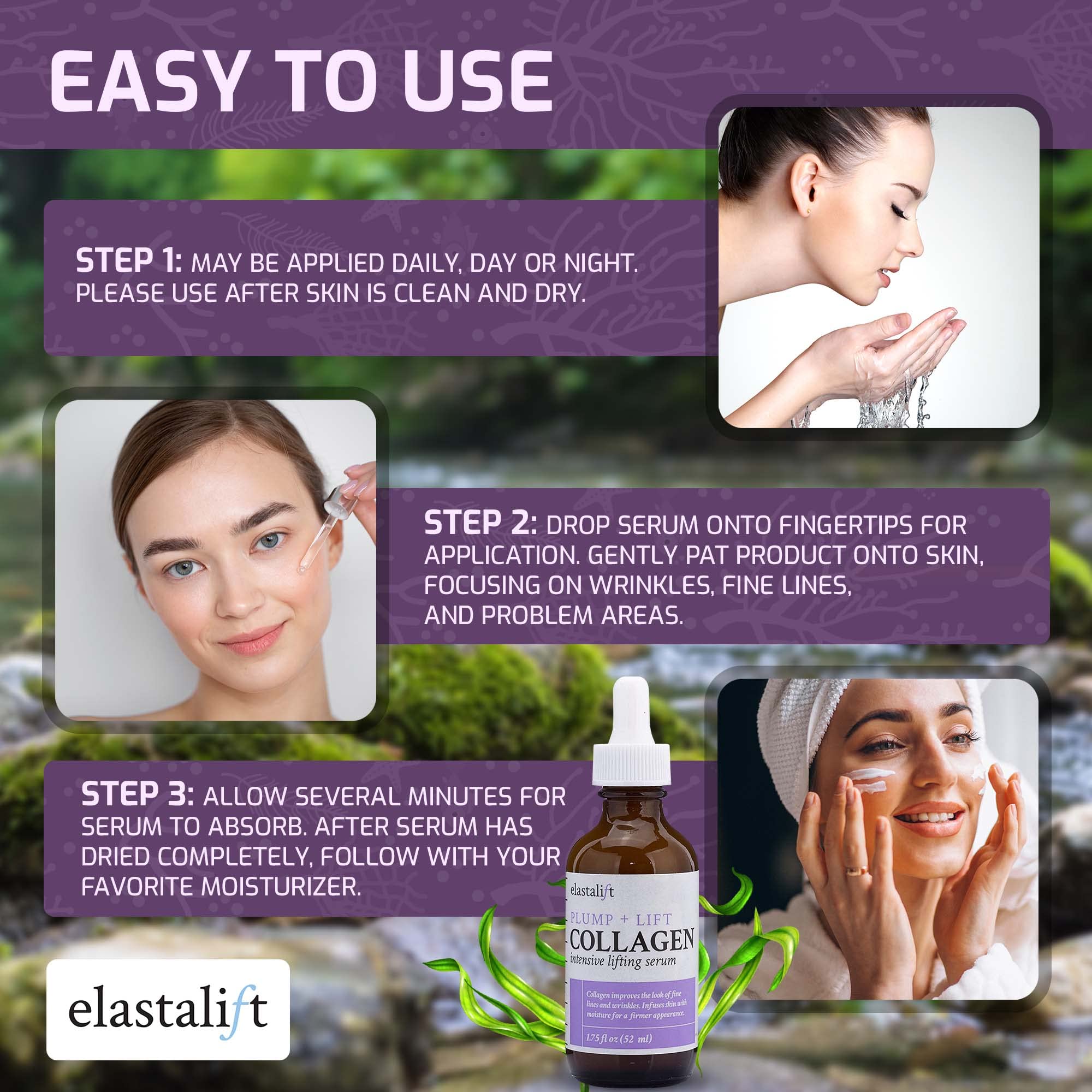 Elastalift fragrance-free packaging communicates sensitive-skin friendly formula.
