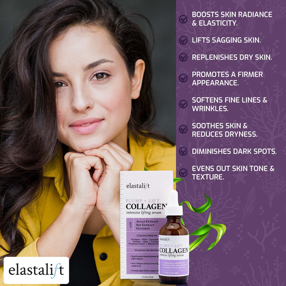 Elastalift collagen serum swatch texture reveals lightweight, non-greasy feel.