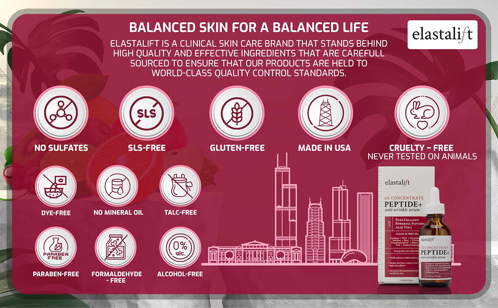 Elastalift organic ingredients bottle underscores natural antioxidants in the formula