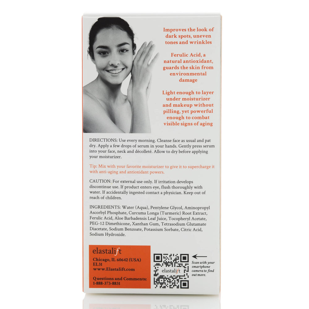 Elastalift serum absorbing quickly on skin with no grease.