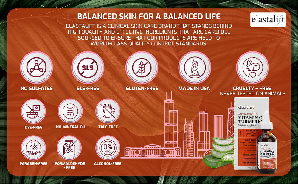 Elastalift Turmeric Oil close-up highlights redness calming potential.