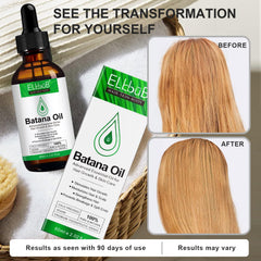 ELBBUB Batana Oil drops on hair convey quick scalp nourishment and softness.