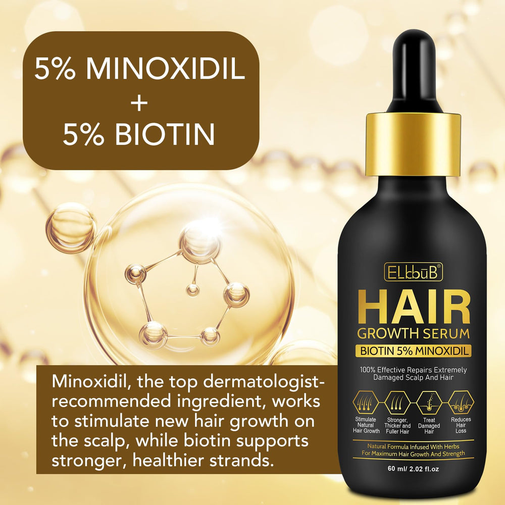 ELBBUB biotin-ingredients-visual emphasizes nourishing nutrients for stronger hair.