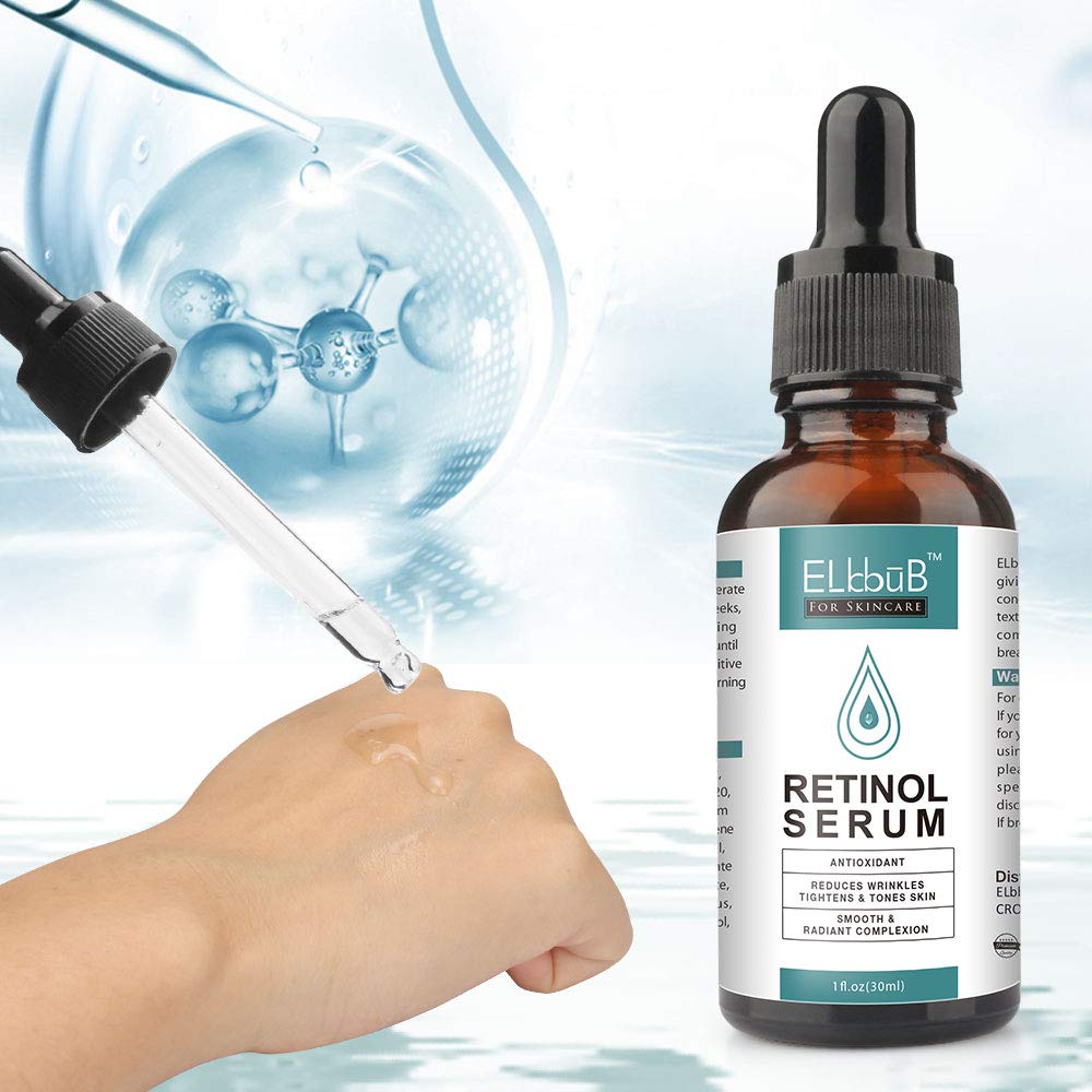 ELBBUB day-night serum being applied in morning routine with 3-5 drops.