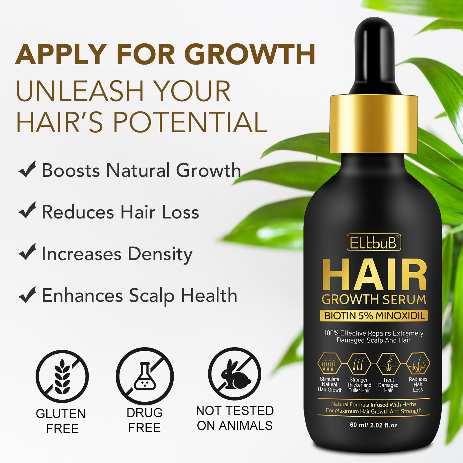 ELBBUB hair-density-closeup shows thicker-looking strands for fuller appearance.