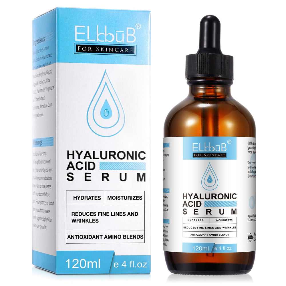 ELBBUB Hyaluronic Serum bottle for face hydration and smoother skin.