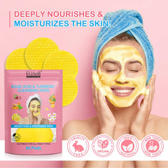 ELBBUB Turmeric Cleansing Pad face-application demonstrates easy spot cleansing.