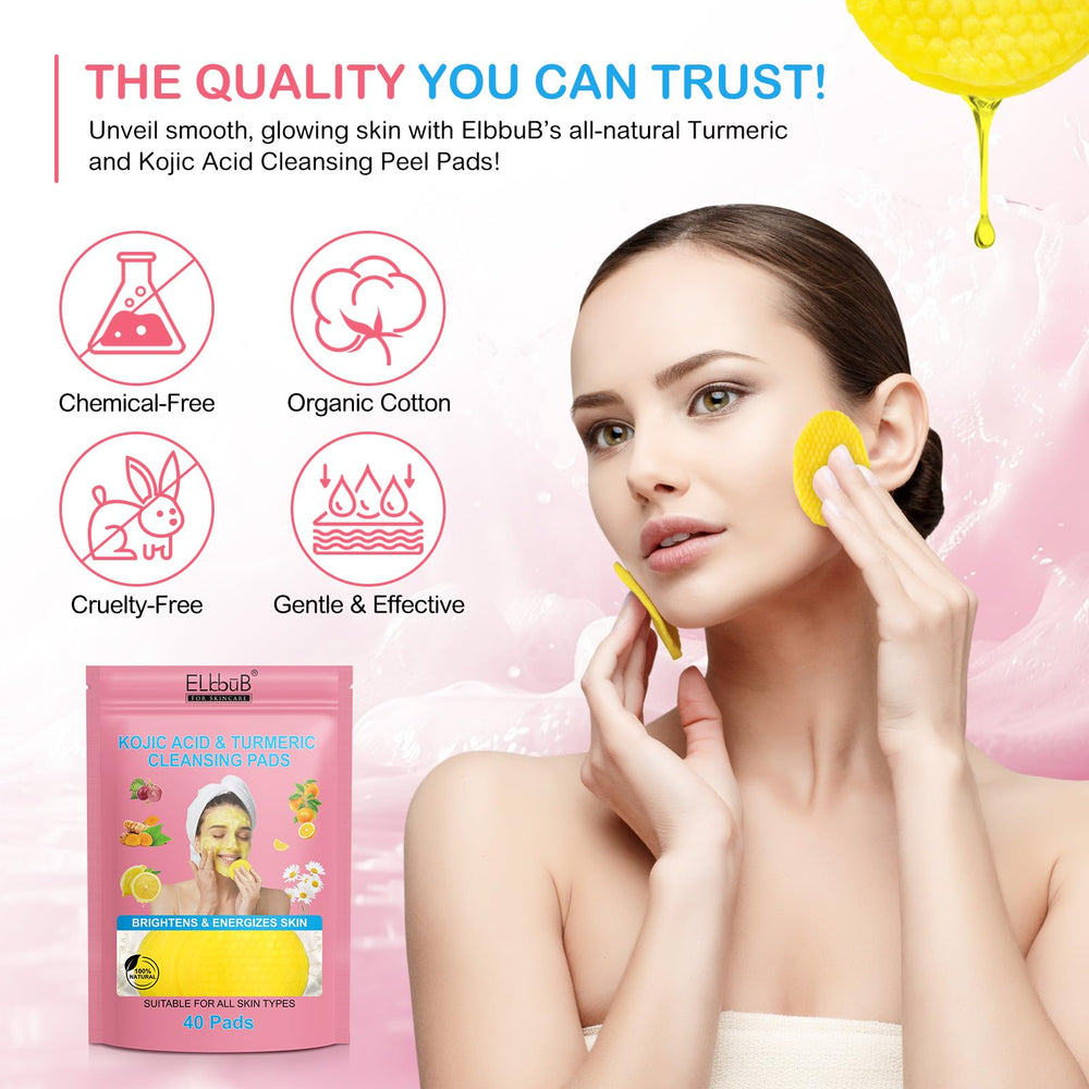 ELBBUB Turmeric Cleansing Pad ingredients-turmeric highlights natural glow potential.