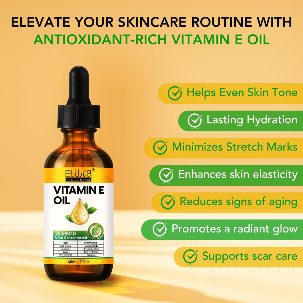 ELBBUB Vitamin E Oil body moisturizing for dry areas and smoothness.