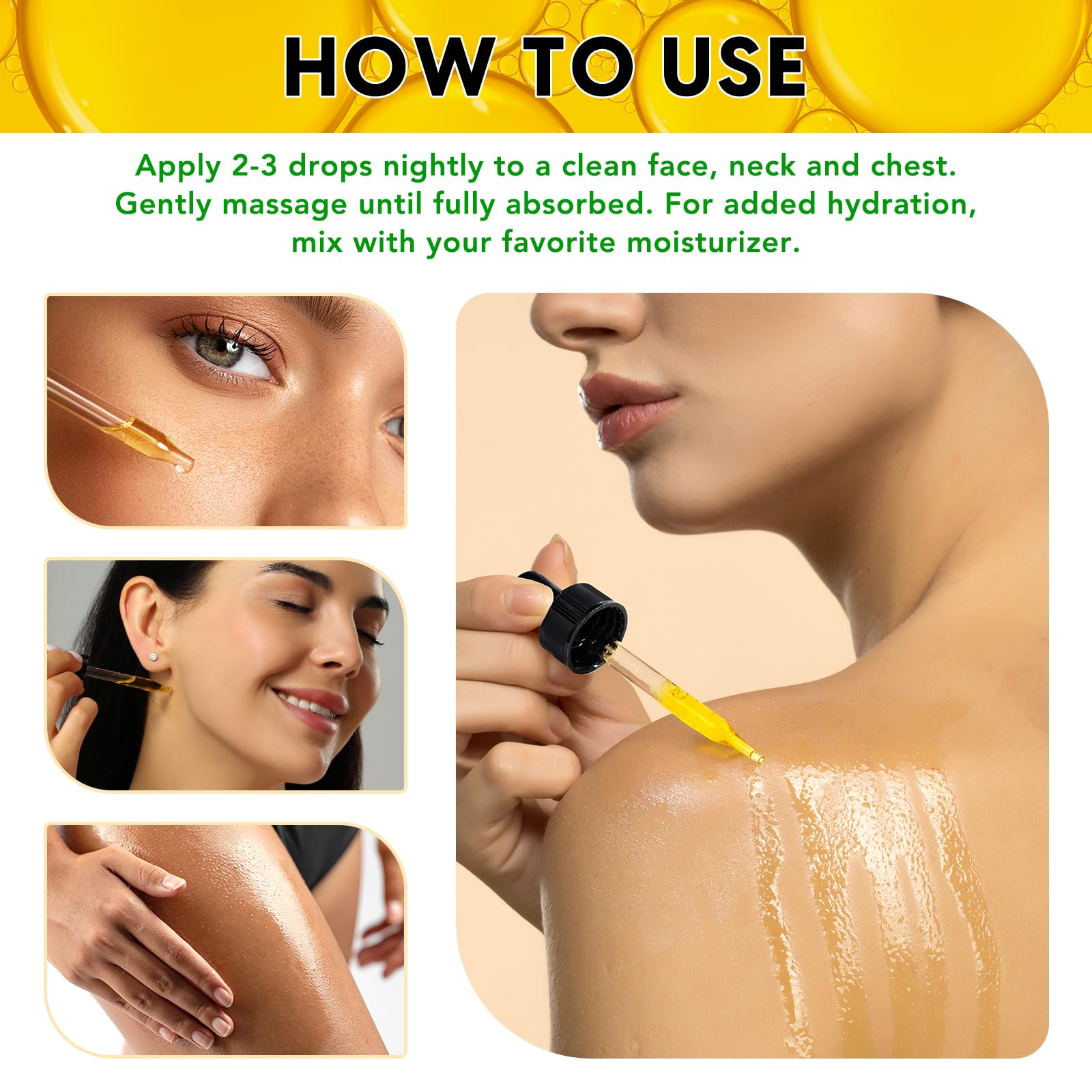 ELBBUB Vitamin E Oil hair care highlights shine and moisture along strands.