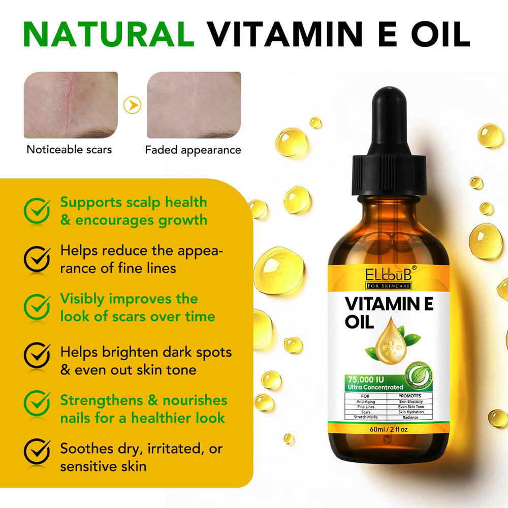 ELBBUB Vitamin E Oil nail care nourishes cuticles and nails.