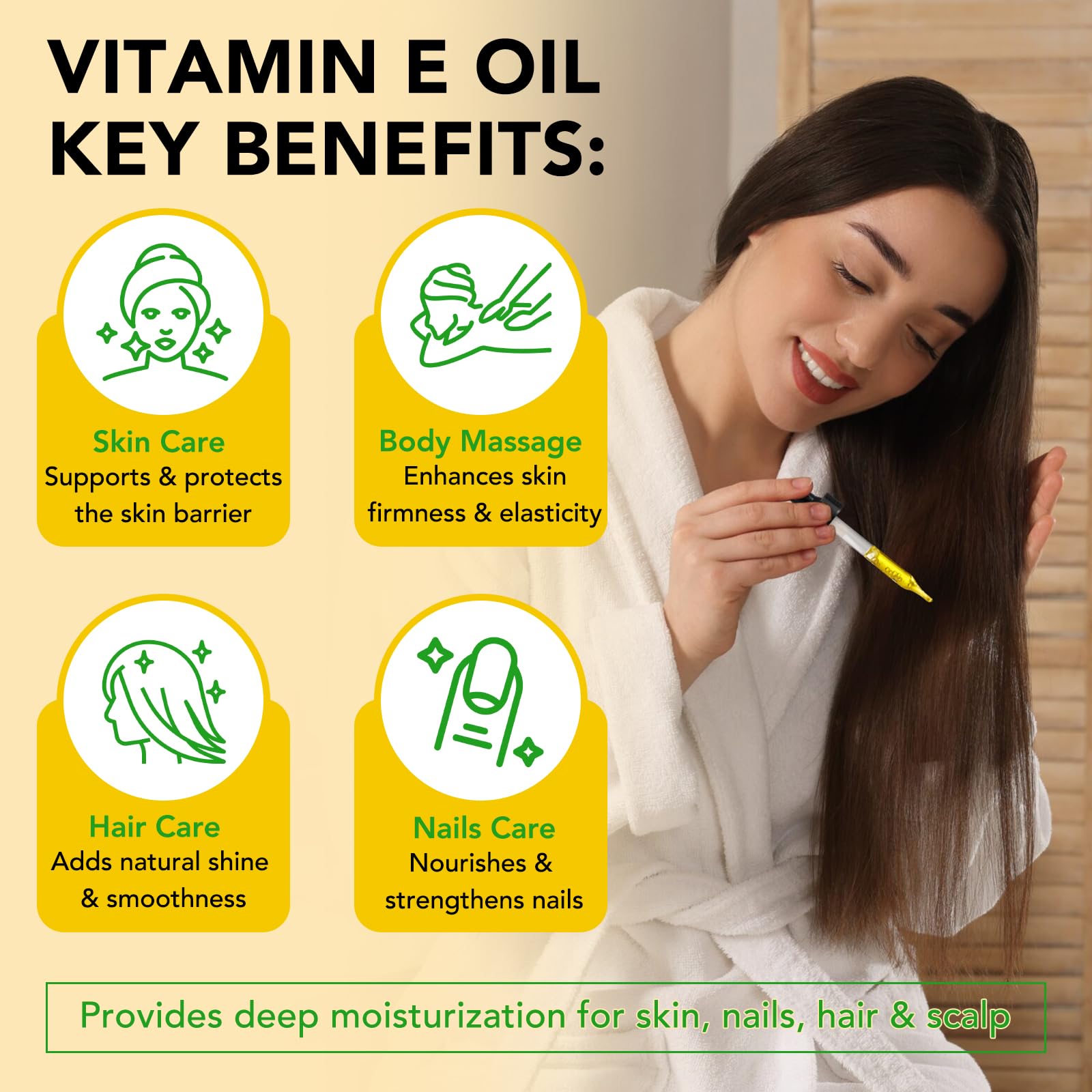 ELBBUB Vitamin E Oil packaging and label emphasizing purity and natural ingredients.