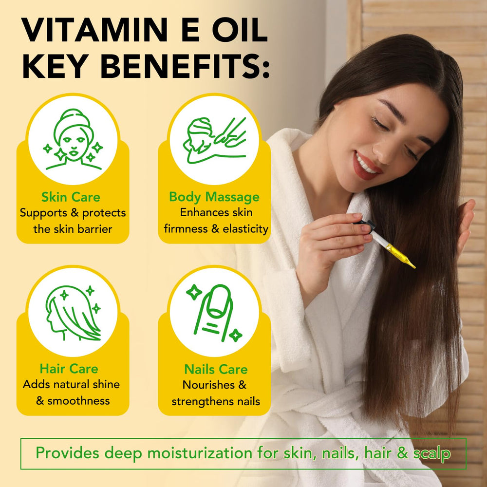 ELBBUB Vitamin E Oil packaging and label emphasizing purity and natural ingredients.