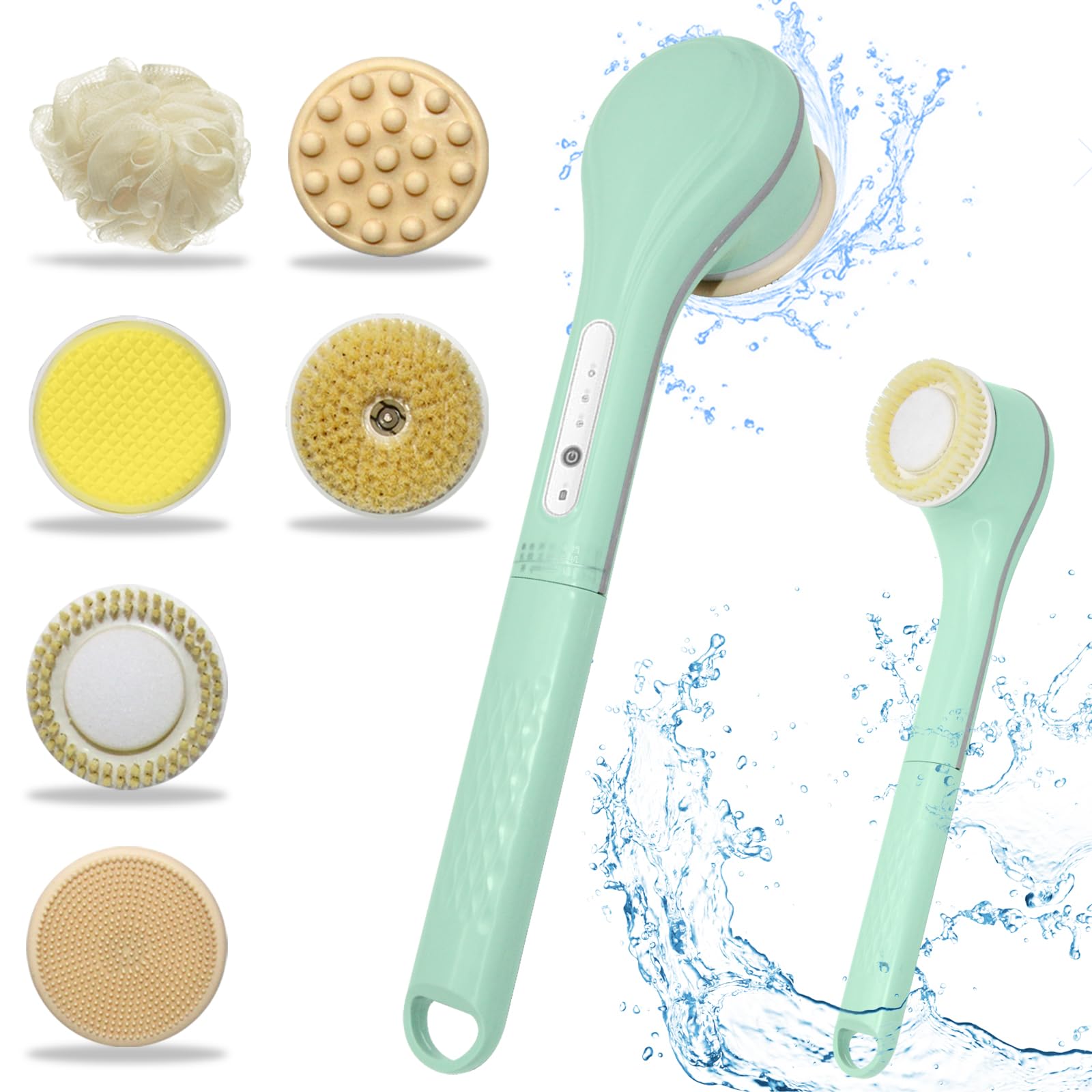 Electric Body Brush back brush with long handle for hard-to-reach cleaning