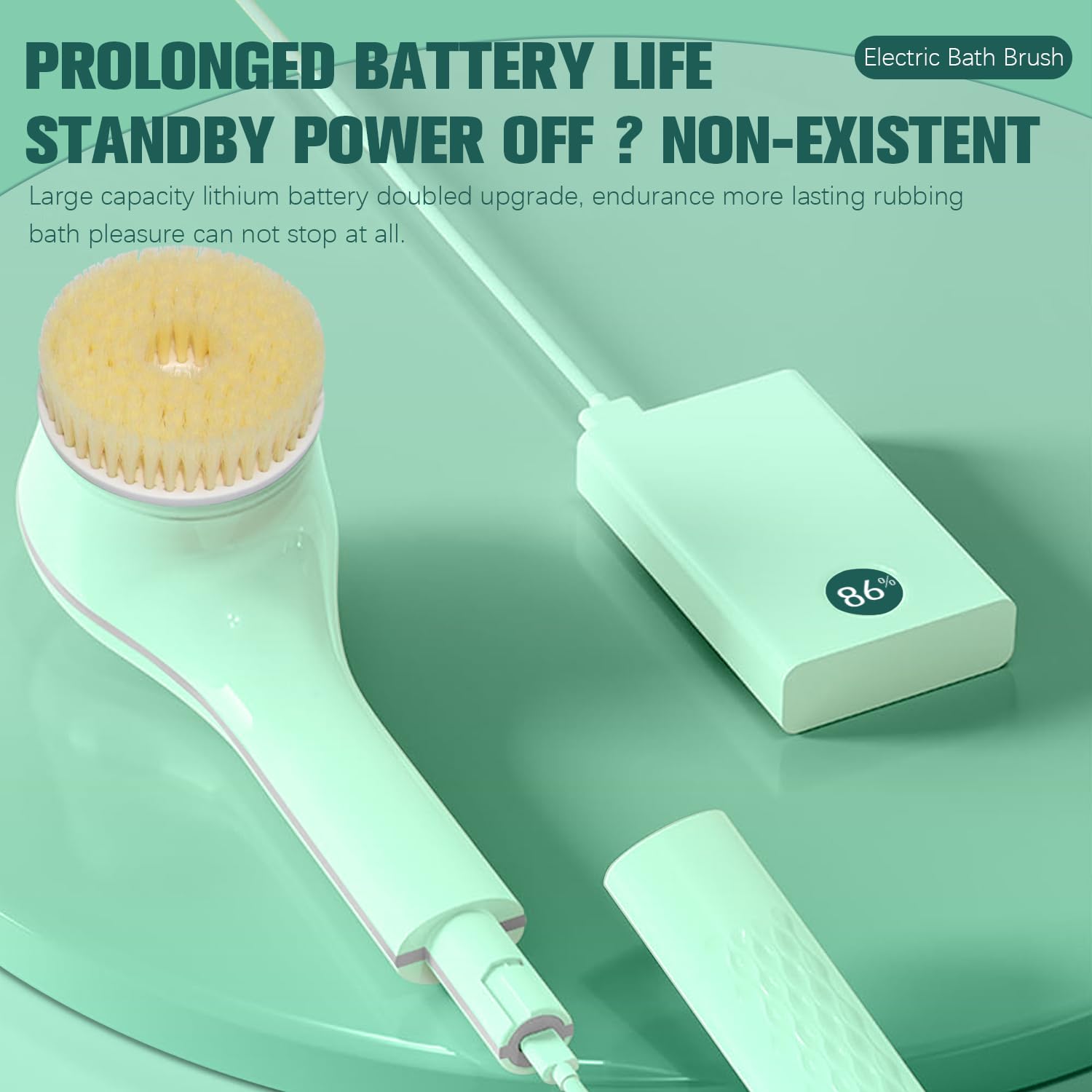 Electric Body Brush detachable long handle reaches your back easily
