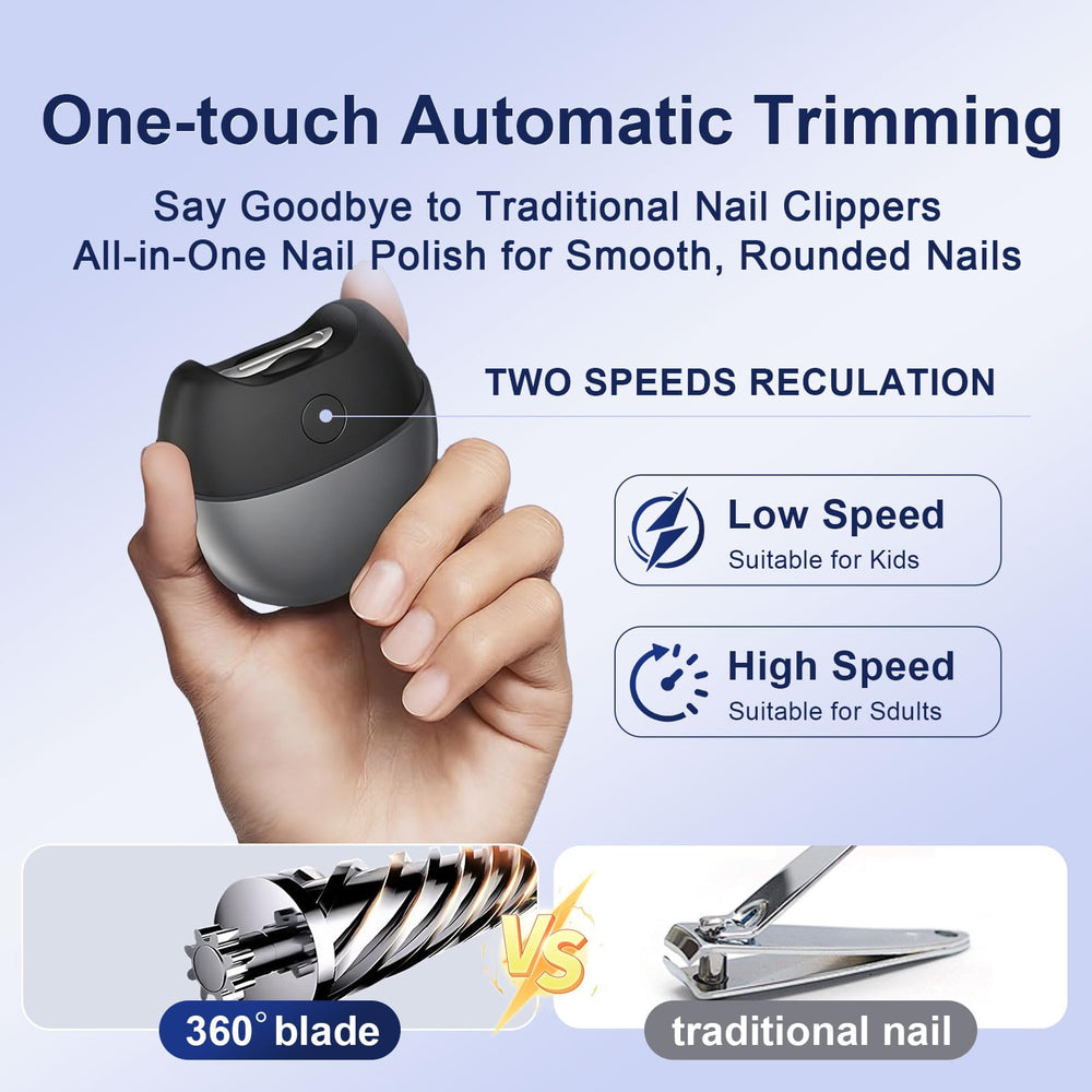 Electric Nail Clipper with low vibration for comfortable trimming.