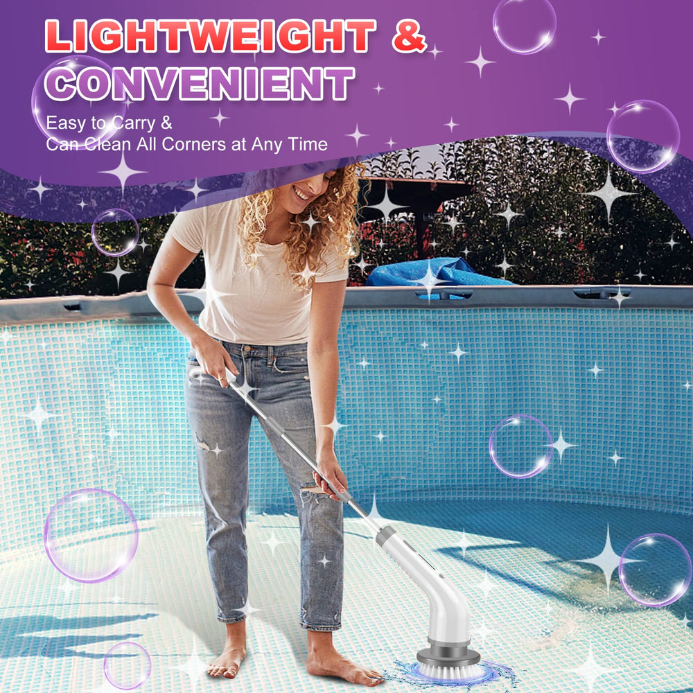 Electric Spin Scrubber charging cable powers cordless cleaning convenience.
