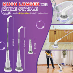 Electric Spin Scrubber IPX7 waterproof design enables safe shower use.