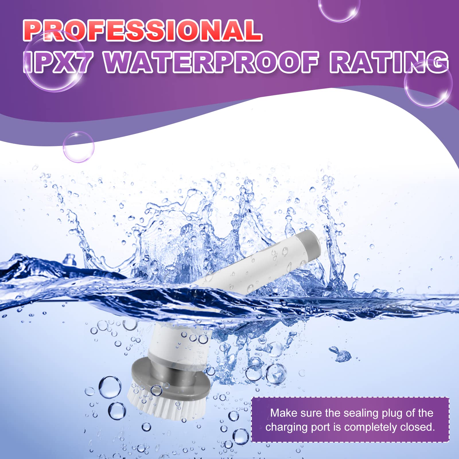 Electric Spin Scrubber used on tubs and tiles to remove grime.