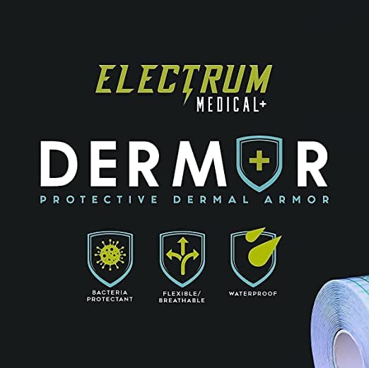 Electrum DERMOR breathable tattoo care film ready for everyday activities.