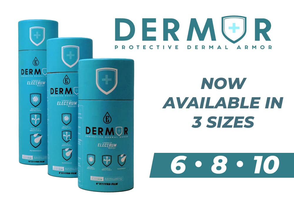 Electrum DERMOR second-skin bandage shielding tattoo from dirt and germs during healing.