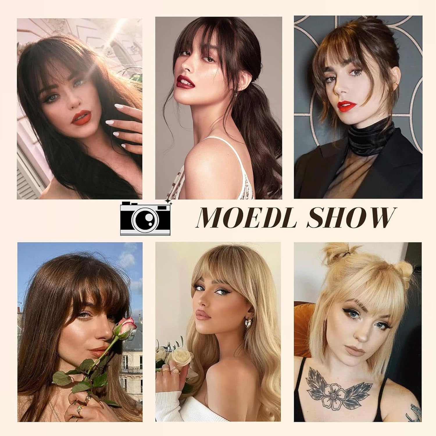 ELEFOCUS bangs instantly transform your look with natural fringe and temples