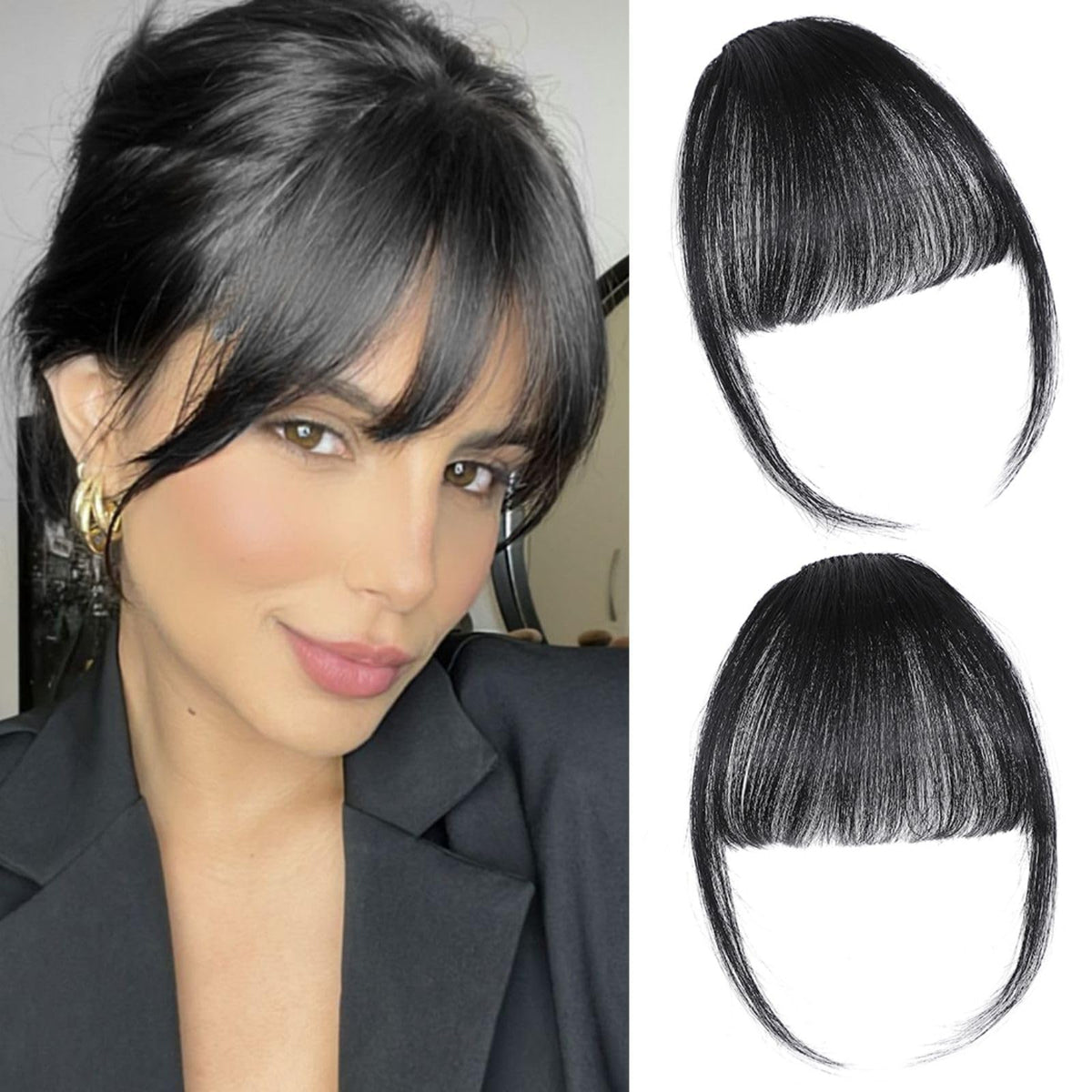 ELEFOCUS clip-in bangs natural blend for seamless day-to-day styling