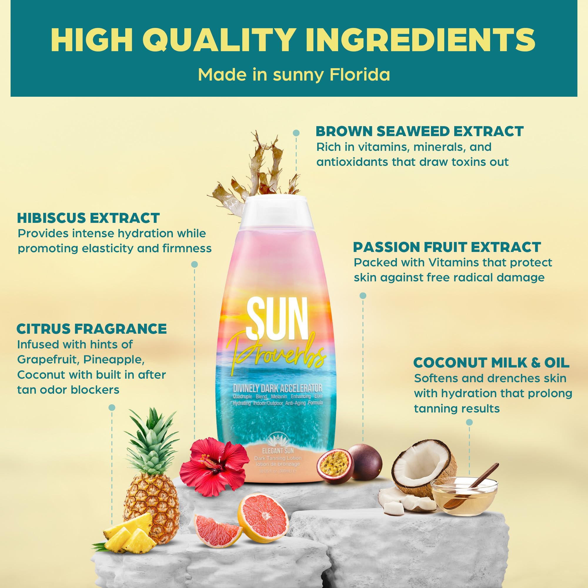Elegant Sun Sun Proverbs citrus fragrance refreshes sessions and masks odors.
