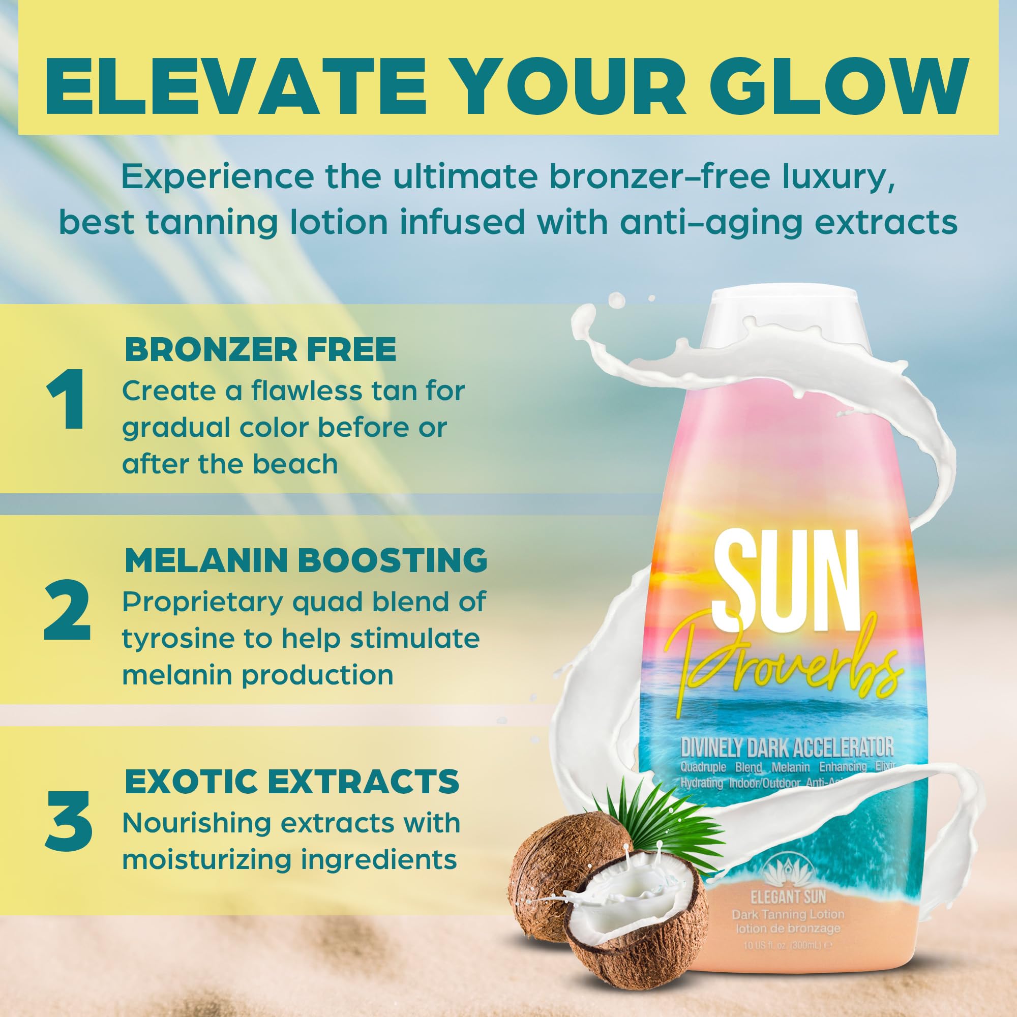 Elegant Sun Sun Proverbs indoor-outdoor use showcases versatile tanning support.