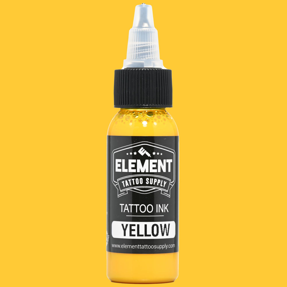 Element Tattoo Supply black 1oz ink bottle for solid saturation and clean outlines