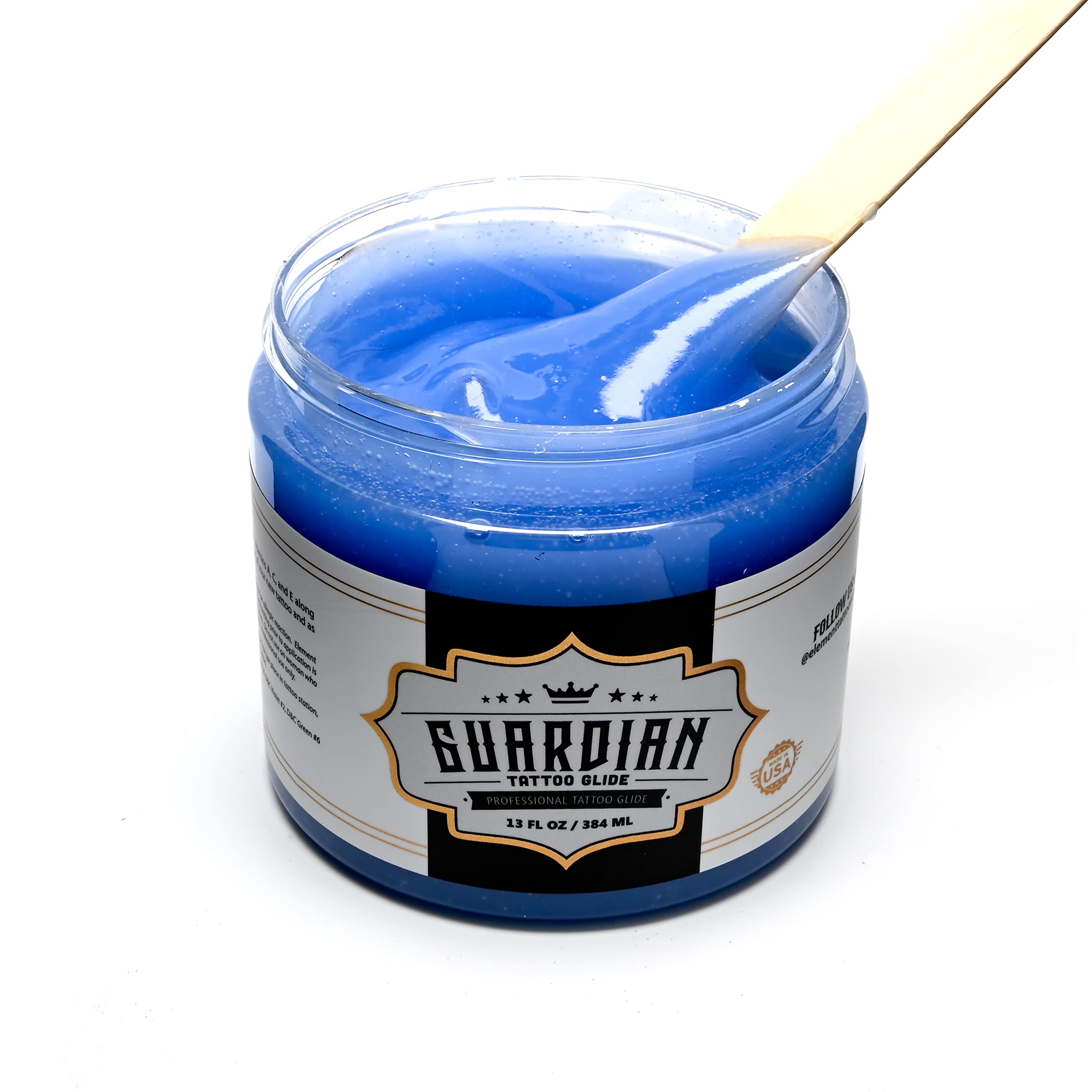 Element Tattoo Supply Guardian Tattoo Glide aftercare application supports soothing barrier.