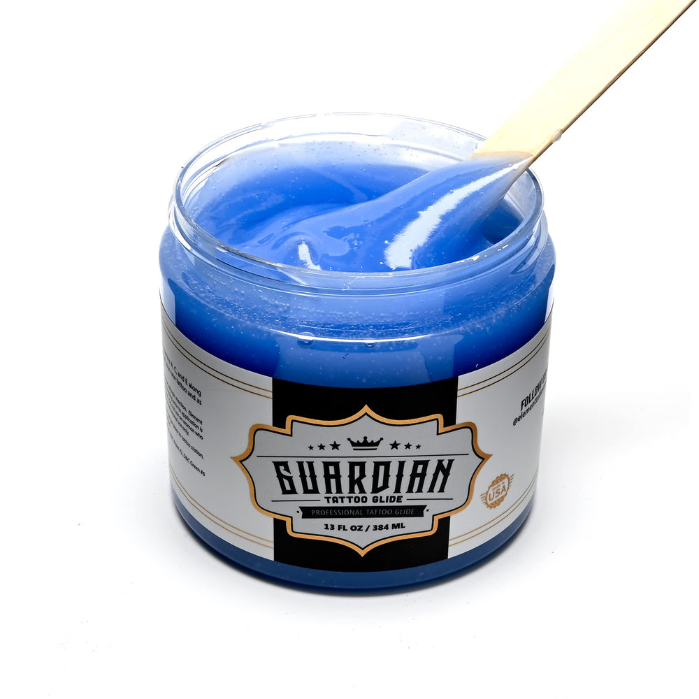 Element Tattoo Supply Guardian Tattoo Glide aftercare application supports soothing barrier.