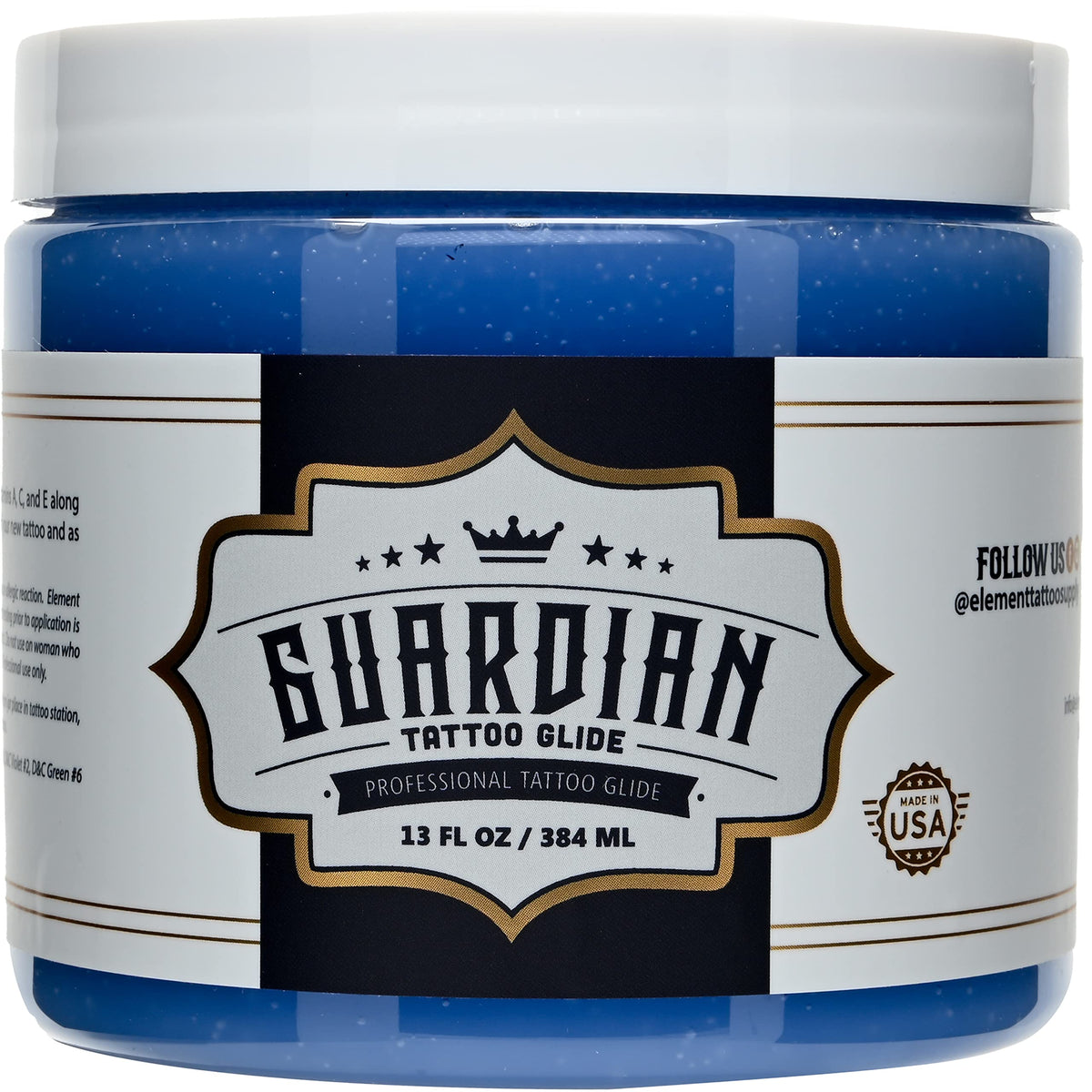 Element Tattoo Supply Guardian Tattoo Glide bottle front view for smoother tattooing sessions.
