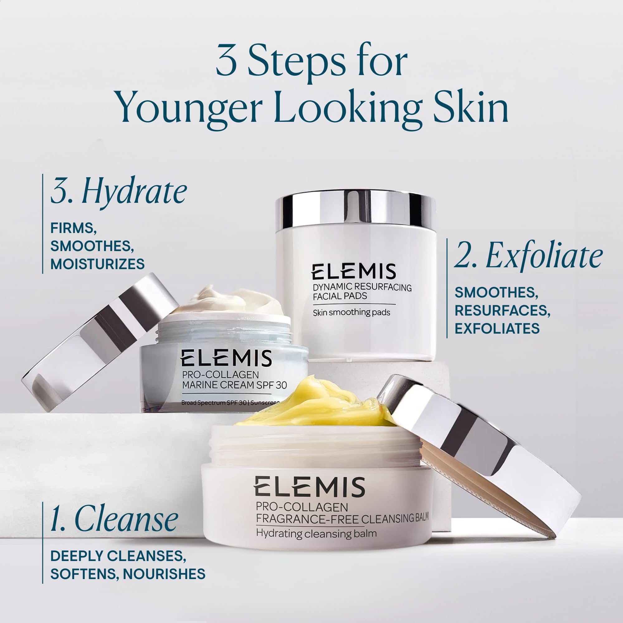 Softens and nourishes skin during cleansing routine with Elemis balm.