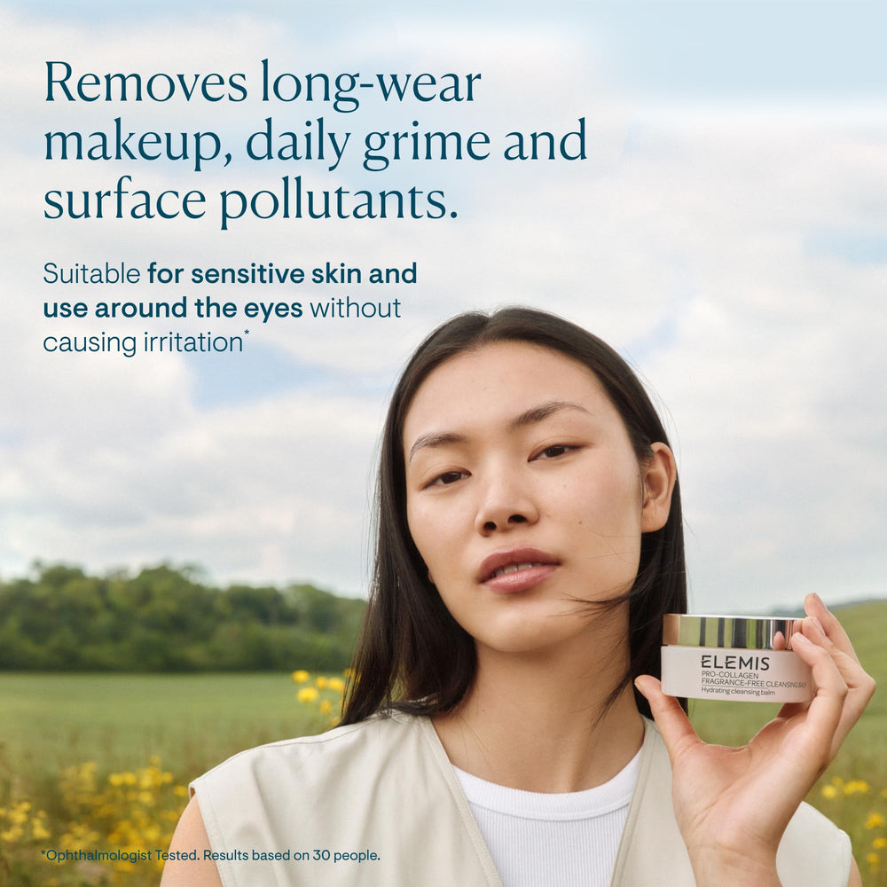 Elemis balm massaged onto skin during cleansing ritual.