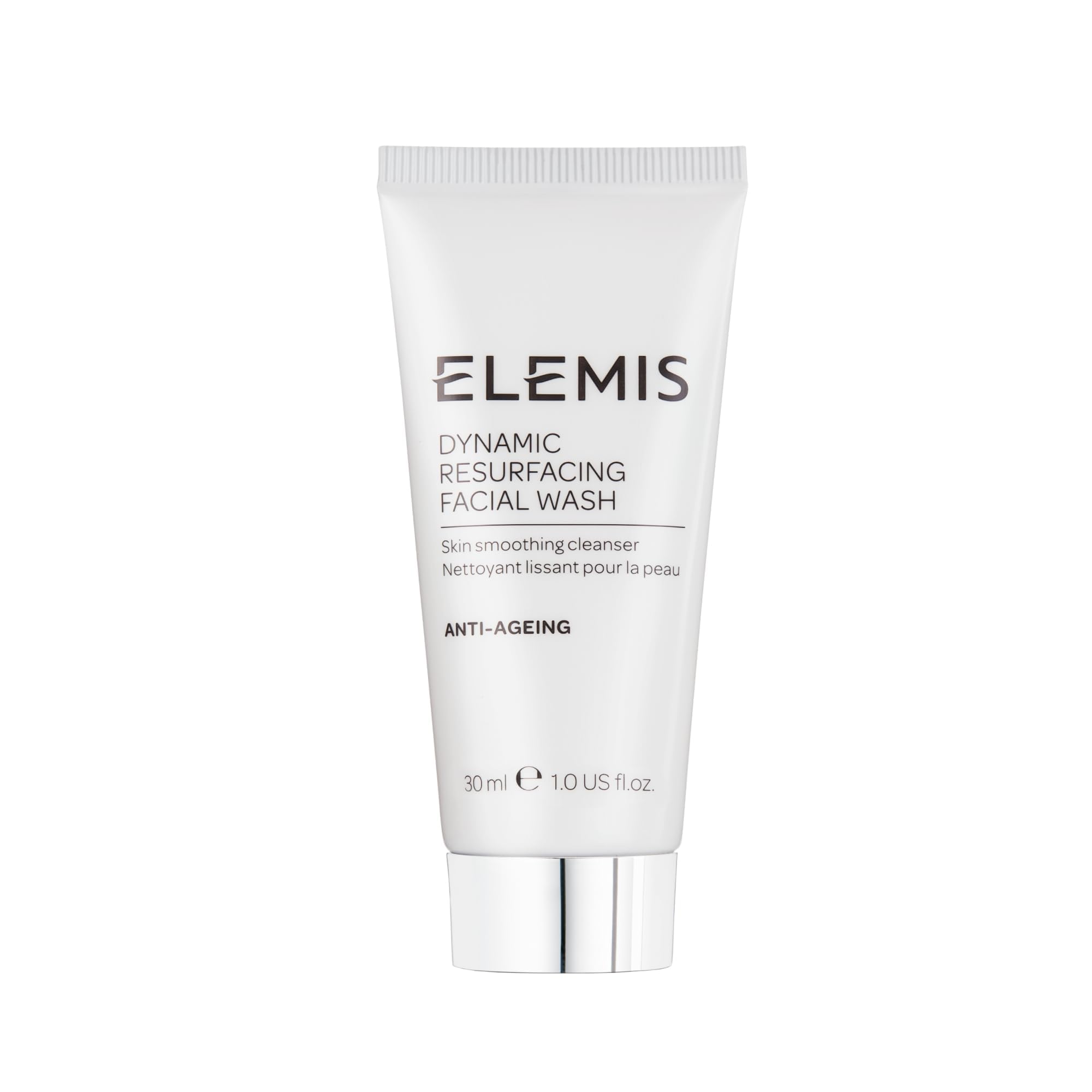 ELEMIS Dynamic Resurfacing Facial Wash travel-size bottle for convenient daily cleansing on the go.