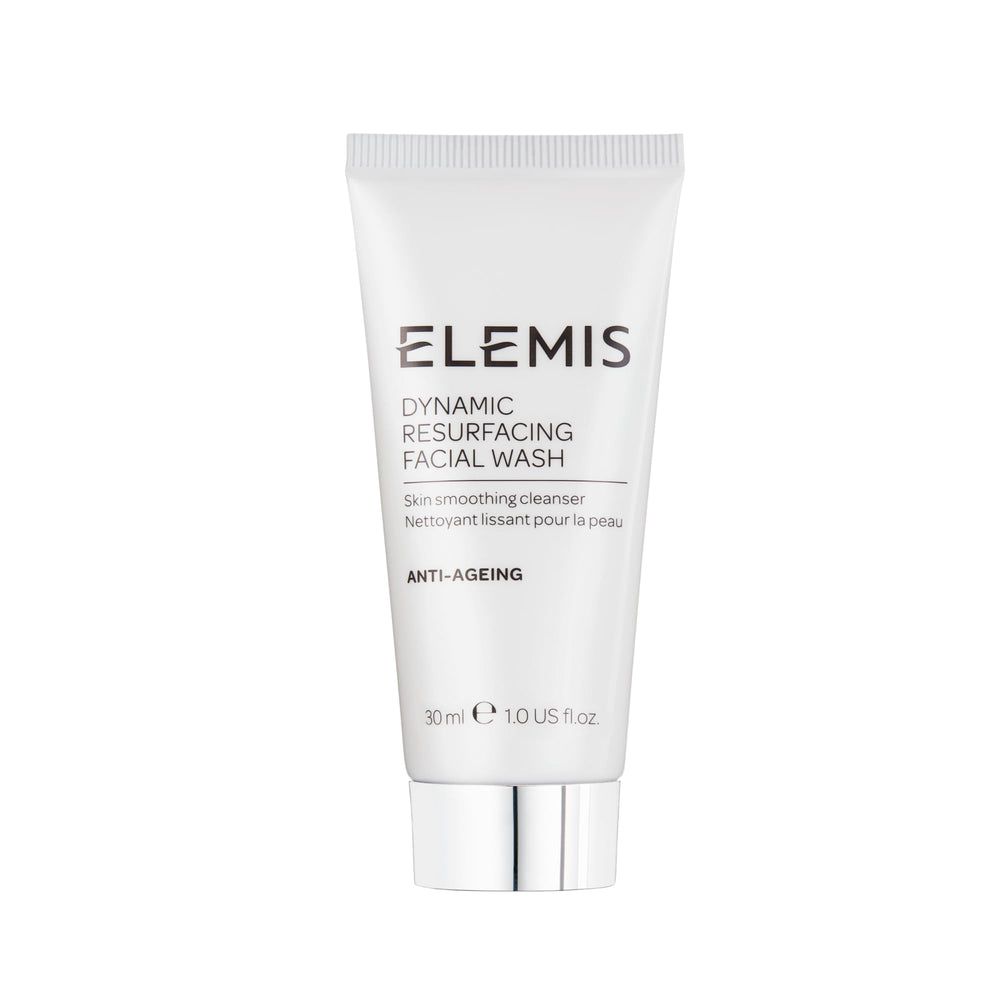 ELEMIS Dynamic Resurfacing Facial Wash travel-size bottle for convenient daily cleansing on the go.