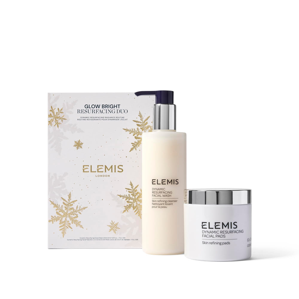 Elemis Glow Bright Duo packaging, premium gift set for glowing, luminous skin.