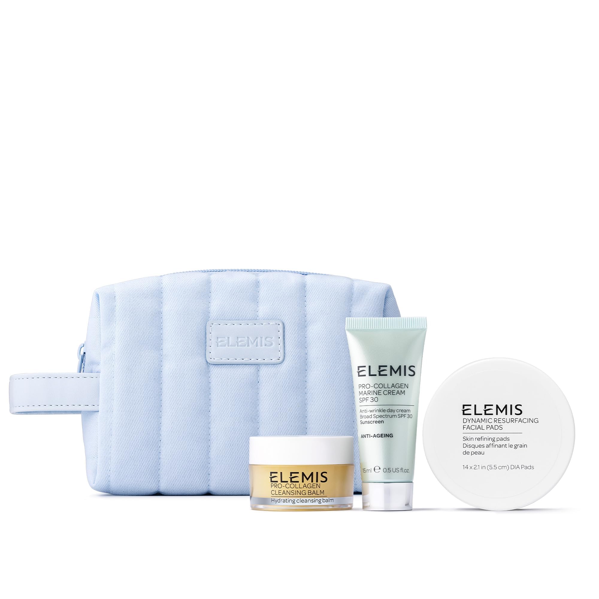 Elemis Healthy Skin Travel Set packaging on display for on-the-go glow