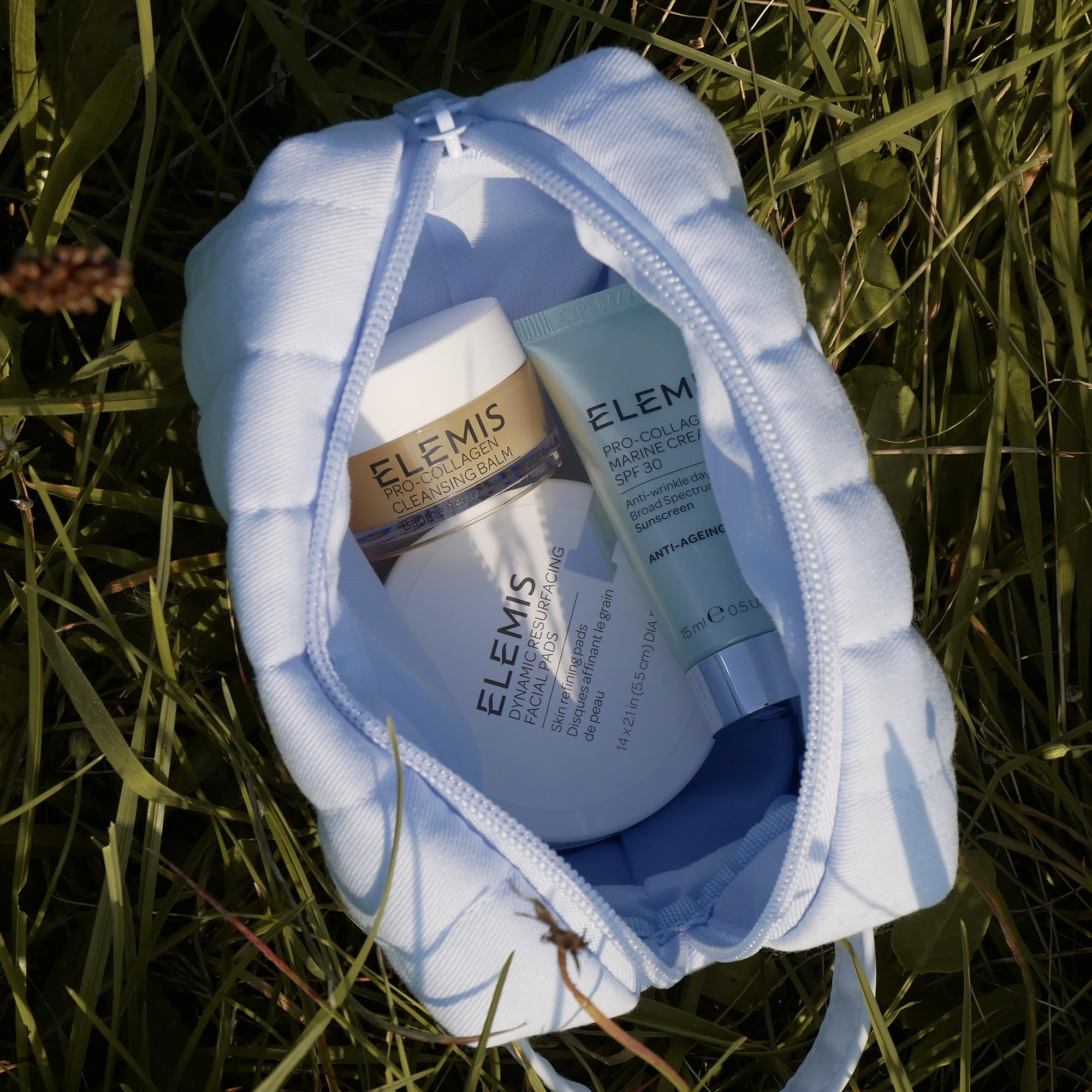 Elemis Healthy Skin travel kit ready for journey